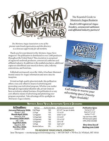 Montana Angus News Advertising Rate Card